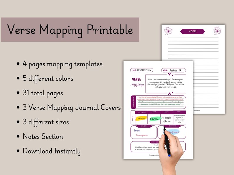 Verse Mapping Bible Study Journal, Verse Mapping Journal, Bible Verse ...