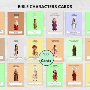 Bibelfiguren Printables, Bibelfigurkarten, alttestamentliche Aktivitäten für Kinder, christliches Bildungswerkzeug, biblische Charakterstudie