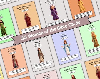 Women Bible Characters, Bible Characters Printables, Bible Character Cards, Bible Character Educational Cards, Biblical Character Study