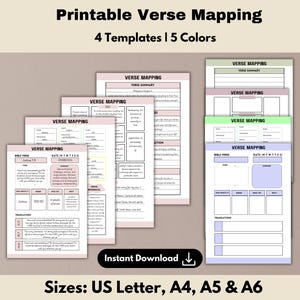 Verse Mapping, Verse Mapping Digital, Verse Mapping Template, Verse Mapping Printable, Verse Mapping Journal, Bible Verse Mapping