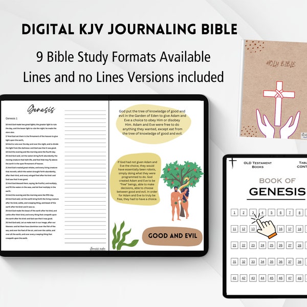 Digital Journaling Bible, Digital Bible Study, kjv journaling bible, kjv holy bible, kjv bible with tabs, kjv bible journal, kjv bible women