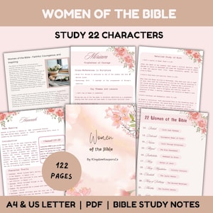Bible Character Study Women, Guided Womens Bible Study, Bible Study Guide, Daily Devotions for Women, Bible Journal Character Study