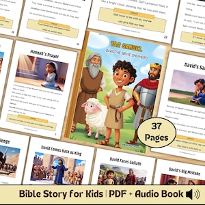 Histoire de la Bible pour enfant, David et Goliath, Bible 1 Samuel, histoire biblique pour enfants, école du dimanche à imprimer, Bible pour débutants, Bible en livre audio