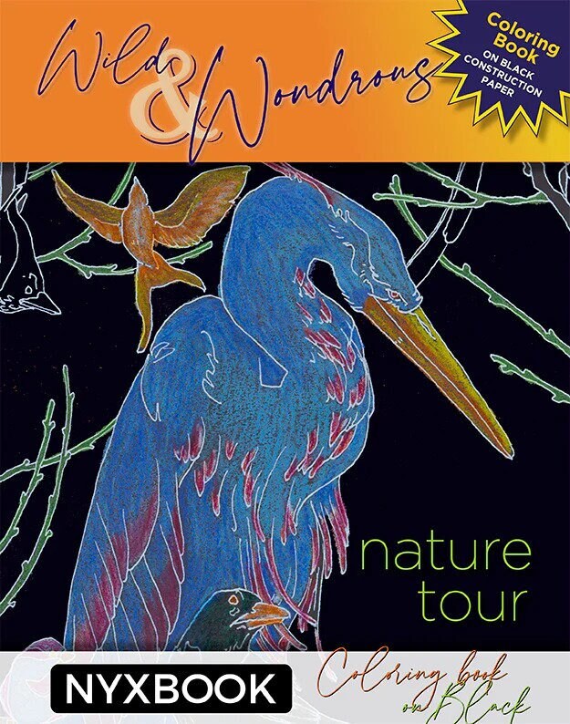 Wild & Wondrous Nature Tour Black Paper Coloring Book by Nyxbook - Etsy
