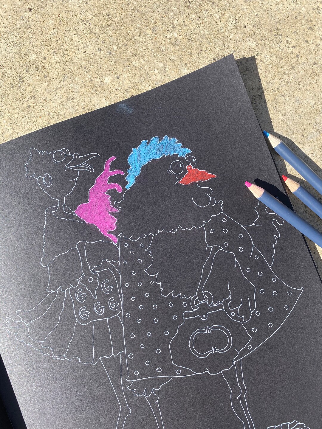 Sassy & Classy Lively Bunch - Black Paper Coloring Book by Nyxbook - Etsy