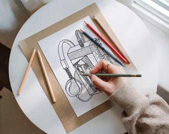 Retro Cassette Player – Printable Coloring Page