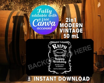 Personalized Whiskey Bottle Label. Funny Cheap Gift for Birthday, Wedding, Anniversary. DIGITAL GOODS.