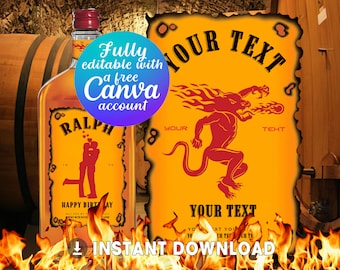 Personalized Whiskey Bottle Label. Funny Cheap Gift for Birthday, Wedding, Anniversary. DIGITAL GOODS.