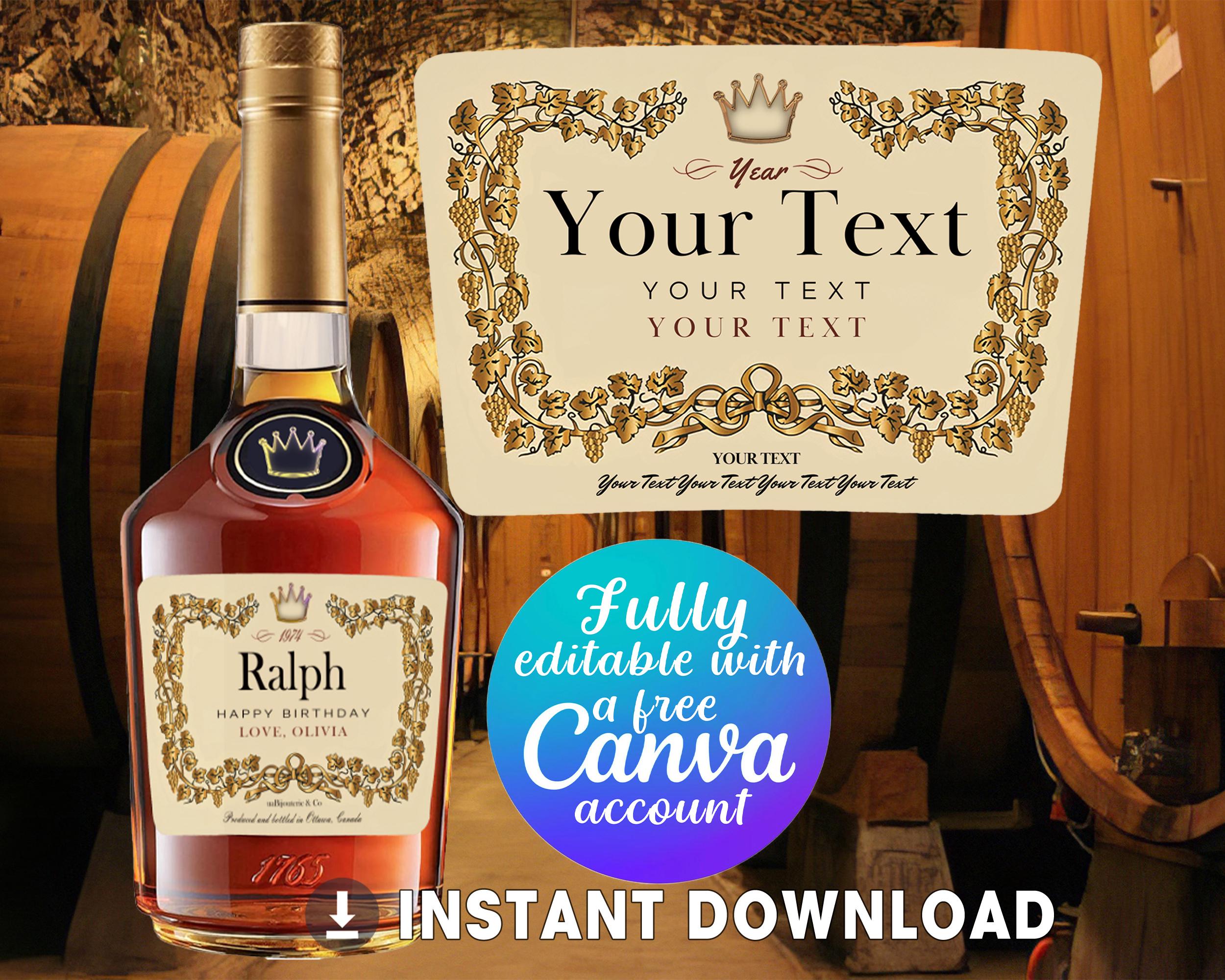 Hennessy Custom Label Digital - Etsy