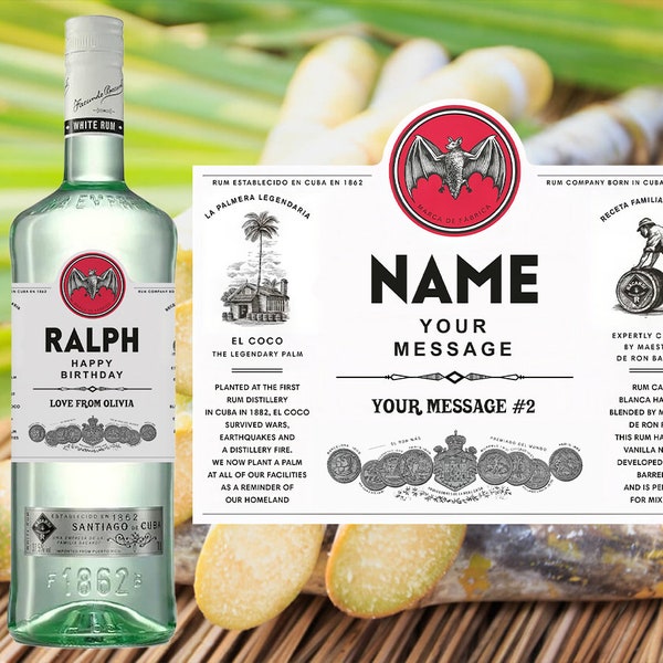 Personalized label for a bottle of rum. A fun, cheap gift for a birthday, wedding, or anniversary. DIGITAL PRODUCT.