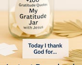 Christian Gratitude Jar for Kids Faith-Based Thankfulness Activity Bible-Inspired Printable for Homeschool Family Use Prayer Bible Routine
