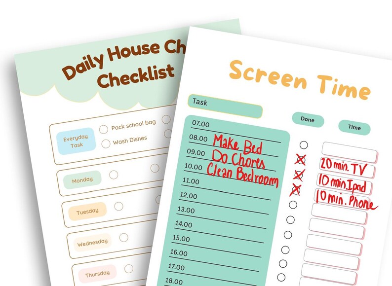 Homeschool Planner Bundle Kawaii Cat Family Schedule Organizer Daily ...