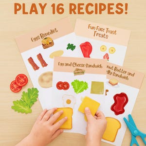 Make a Sandwich Activity Book for Kids 1-5 Visual Recipe Quiet Book Cut and Paste Cooking Game Play Kitchen Printable PDF