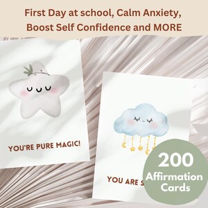 Positive Affirmation Cards for Kids Self-Esteem Growth Mindfulness Activity Classroom Tool Anxiety Relief Teacher Gift Digital Download