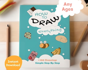 Step by Step Drawing Book for Kids Printable Learn to Draw Workbook Homeschool Art Lesson Beginner Sketching Guide Digital Download
