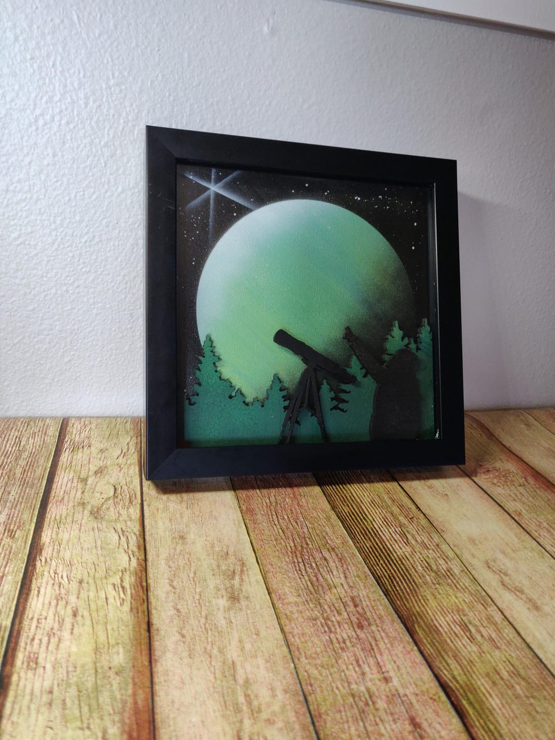 3D Star Gazing Shadow Box: 8x8 Laser Engraved Celestial Scene - Etsy