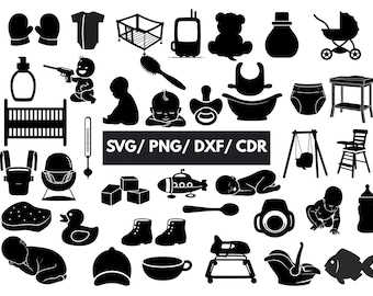 Baby Svg Bundle, Baby Dxf, Newborn Svg Bundle, Baby Clipart, Cut File For Cricut, Png, Dxf