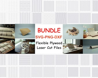 Living Hinge Flexible Laser Cutting Files - 12 Unique Flexible Hinge Patterns for Woodworking & Crafts Glowforge, Lightburn, XTool