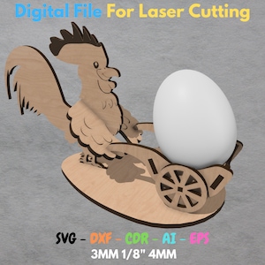 Laser Cut Easter Decoration - Immediate Download of cdr, dxf, svg, ai, eps Files for 3mm and 4mm- Showcasing Designs with Easter Bunny svg