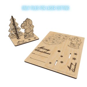 Weihnachtskarte Laser Cut Dateien, Weihnachtsbaum Geschenk, Weihnachten Souvenir Karte, Cnc Vektorplan, Modell Musterdatei, Cnc Schnitt, DXF SVG Vorlage