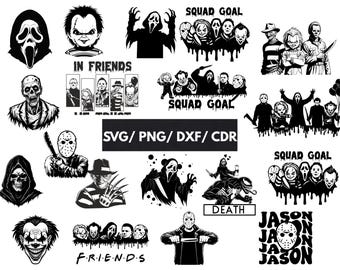 Horrorfilm Charaktere SVG Bundle: Halloween Schurken (Digitaler Download)