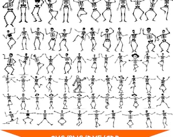 Tanzendes Skelett svg Bundle, gruselige Knochen Linie Kunst, Skeleton Clipart, Skeleton Silhouette, Skeleton Vektor, Skeleton Hand svg, Instant Download