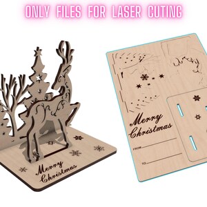 Weihnachtskarte Laser Cut Dateien, Weihnachtsbaum Geschenk, Weihnachten Souvenir Karte, Cnc Vektorplan, Modell Musterdatei, Cnc Schnitt, DXF SVG Vorlage