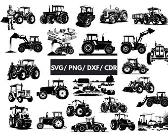 Traktor SVG-Bundle, Traktor PNG-Bundle, Traktor Clipart, Traktor SVG-Schnittdateien für Cricut, Traktor Silhouette, LKW Dxf