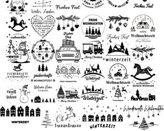 Deutsche Weihnachten Bundle SVG PNG DXF - Weihnachtszauber Urlaub Clipart für kommerzielle Nutzung - Download