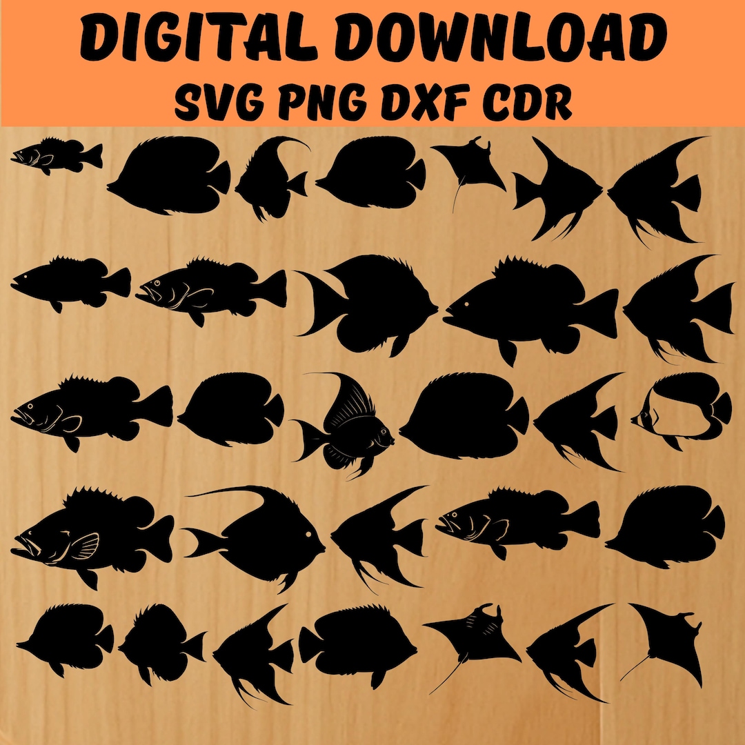 Fish SVG Bundle | SVG Designs | Cricut Silhouette | Digital Download ...