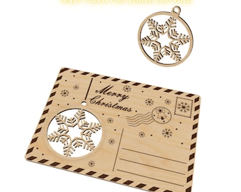 Archivos de corte láser para tarjetas navideñas, regalo de árbol de Navidad, tarjeta de recuerdo de Navidad, plano vectorial CNC, archivo de patrón de modelo, corte CNC, plantilla DXF SVG