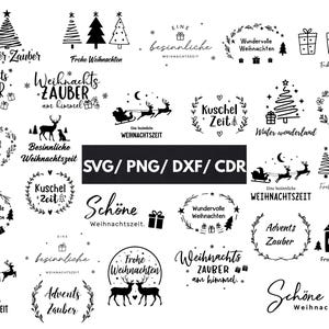 Lot Noël allemand SVG : motifs allemands « Weihnachten » (téléchargement numérique)