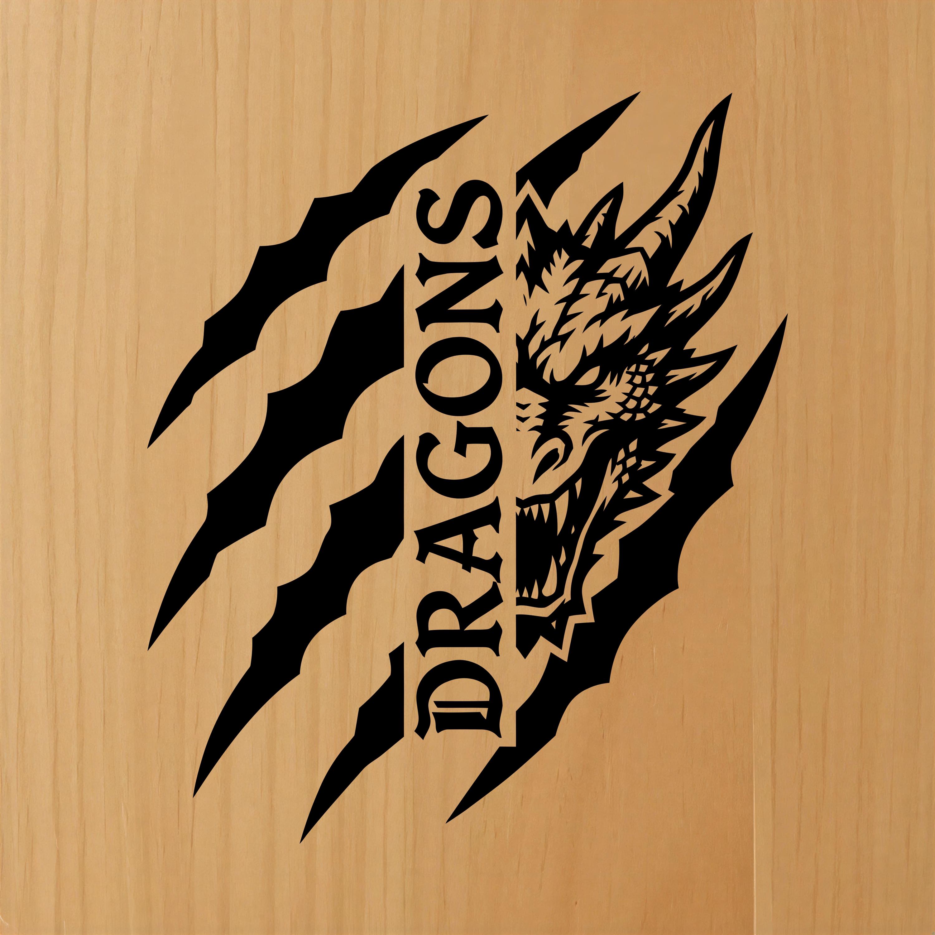Dragons Claw Slash SVG, Text Mascot Laser Cut File, Team Logo Glowforge ...