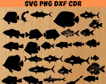 Fisch SVG Bundle, Fisch SVG, Fisch Vektor, Tropischer Fisch geschnitten Datei, Fisch Silhouette, Fisch Clipart, Fisch Cut Files für Cricut, Fisch Lasergravierer