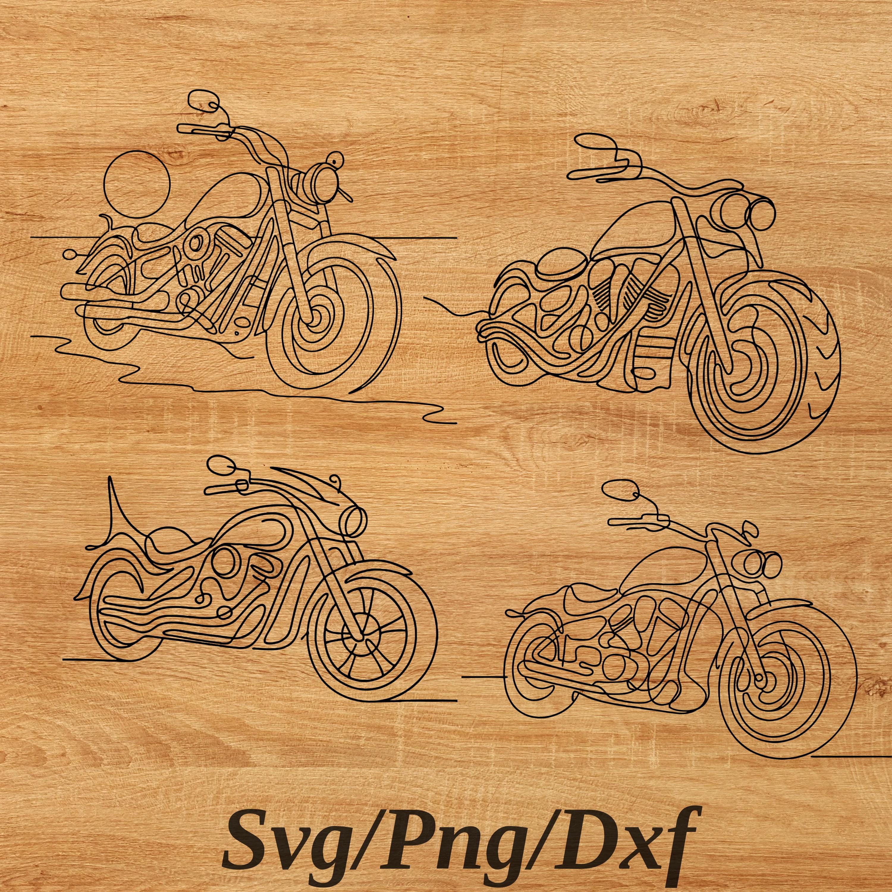 Arte lineal de motocicletas - Etsy México, image size:3000x3000