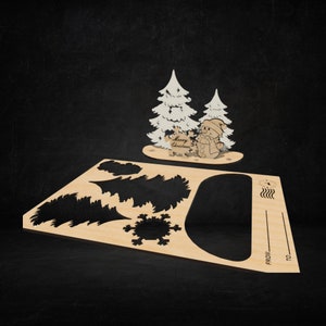 Kerstkaartbestanden Xtool, kerstboomcadeau, kerstcadeaukaart, CNC-vectorplan, modelsjabloonbestand, CNC-snijden, DXF SVG-sjabloon