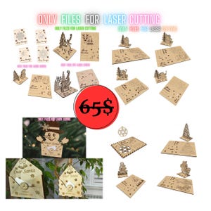 Weihnachten Big Bundle Laser Cut Dateien, Weihnachtsbaum Geschenk, Weihnachtsandenken Karte, Cnc Vektorplan, Modell Muster Datei, Cnc Schnitt, DXF SVG