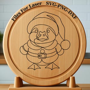 Christmas Duck - Laser Engraving Files SVG DXF PNG | Digital Download for Glowforge, Cnc Router, Silhouette and Engraving Machines.