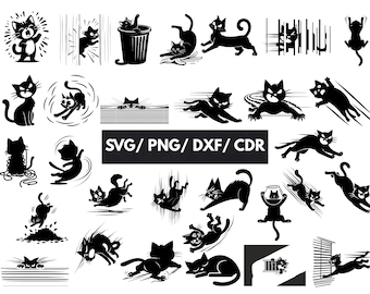 Funny Cat Silhouette | Cat SVG | Cat Cut File | Cat Face SVG | Cat Head SVG | Pet Svg | Cat Cricut | Kitty Svg | Kitten Svg | Cat Vector