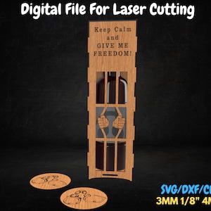 Scatola per vino in gabbia, scatola per vino tagliata al laser, scatola per vino in compensato, file digitale di taglio laser, prodotto digitale, file Glowforge, file xtool box