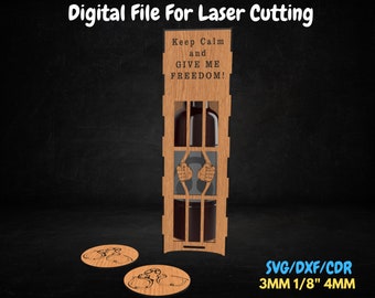 Käfig Weinkiste, Laser geschnitten Weinkiste, Sperrholz Weinkiste, Laserschneiden digitale Datei, digitales Produkt, glowforge Datei, xtool-box-Dateien