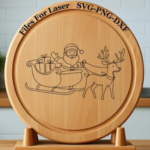 Santa Claus sleigh - Laser Engraving Files SVG DXF PNG | Digital Download for Glowforge, Cnc Router, Silhouette and Engraving Machines.