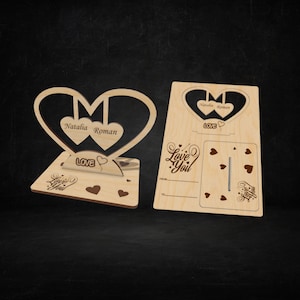 Valentinstag Karte Laser Cut Dateien, Valentinstag Geschenk, Valentinstag Souvenir Karte, Cnc Vektorplan, Modell Musterdatei, CNC Schnitt, DXF SVG Vorlage