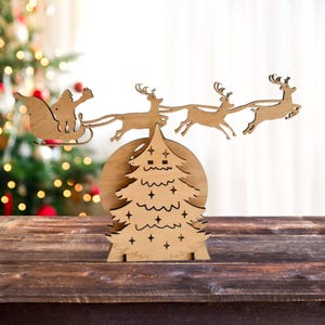 Laser Cut File Vector Rocking Santa Claus for Laser, CNC, SVG, DXF, Cdr, Christmas decorations, Christmas Tree Gift, Digital File Only.