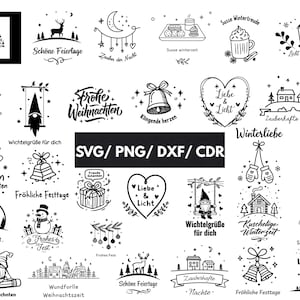 Bundle German Christmas SVG,  Christmas Dxf, Christmas Png, Christmas Houses, Weihnachten Svg, German Svg, Cricut Files