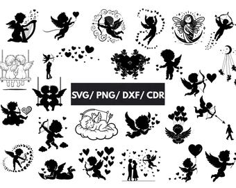 Cupido SVG-bundel, Cupido SVG, Valentine svg, Valentijnsdag Cupido dxf, Cupido Cricut, Cupido clipart, Cupido vector, Cupido silhouet