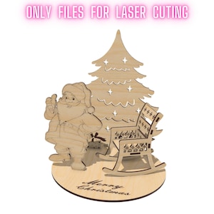 Weihnachtskarte Laser Cut Dateien, Weihnachtsbaum Geschenk, Weihnachten Souvenir Karte, Cnc Vektorplan, Modell Musterdatei, Cnc Schnitt, DXF SVG Vorlage