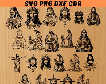 Jesus SVG Bundle, Christian Svg, Jesus Cut Files, Jesus Clipart, Religious Svg, Jesus Christ SVG, Jesus Christ Png, Jesus Christ Vector