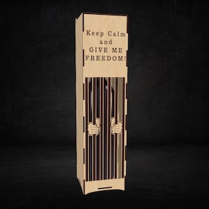 Wein Geschenkbox im Zuchthaus, Laser geschnittene Weinkiste, 3 mm, 1/8 Weinkiste, Laserschneiden digitale Datei, digitale Box, Glowforge-Datei, xtool-box-Dateien