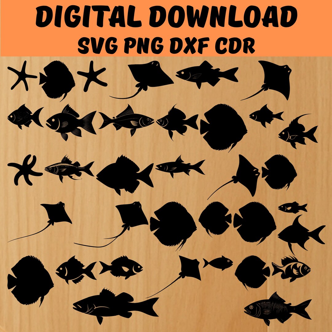 Fish SVG Bundle, Fish SVG, Fish Silhouette, Fish Cut Files, Fish ...